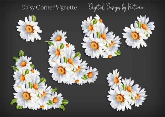 Daisy Corner Vignette: A Versatile Digital Ephemera Collection