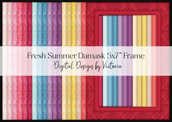 Fresh Summer Damask 5x7 Inch Frame