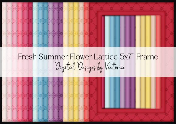 Fresh Summer Flower Lattice 5x7 Frame for Creative Projects