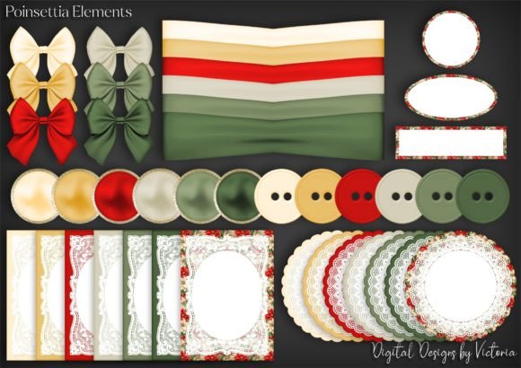 Poinsettia Elements: A Versatile Collection for Creative Projects
