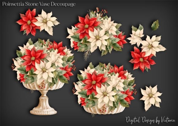 Poinsettia Stone Vase Decoupage: A Versatile Creative Resource for Every Project