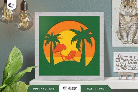 Retro Palm Tree 3D Layered Paper Cut: A Unique Way to Bring Tropical Vibes Home