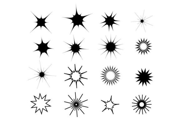 Set of Sparkles Twinkling Stars Symbols: A Versatile Design Resource