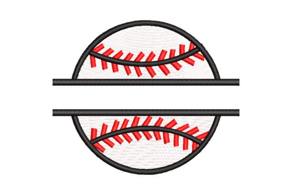 Split Baseball Embroidery Design