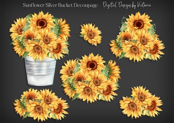 Sunflower Silver Bucket Decoupage: A Versatile Creative Resource