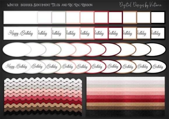 Winter Berries Sentiment Tags and Ribbon