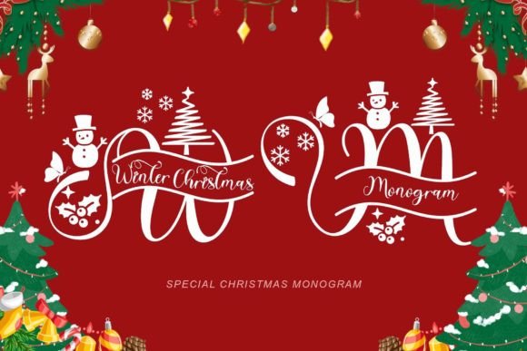 Winter Christmas Monogram: A Unique Touch for Festive Design